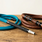 Shisha Schlauch Vergleich – Silikonschlauch und Lederschlauch nebeneinander